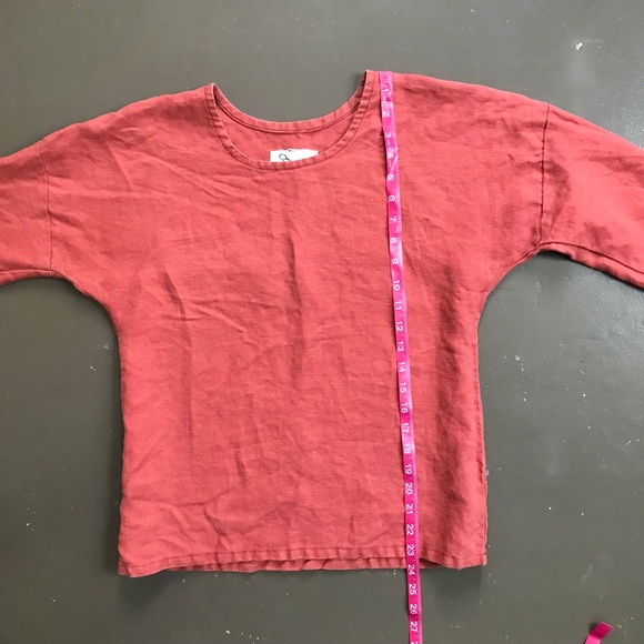 Rusty Red Conscious Clothing Linen Top Handmade in Michigan, size Medium - Picture 6 of 9